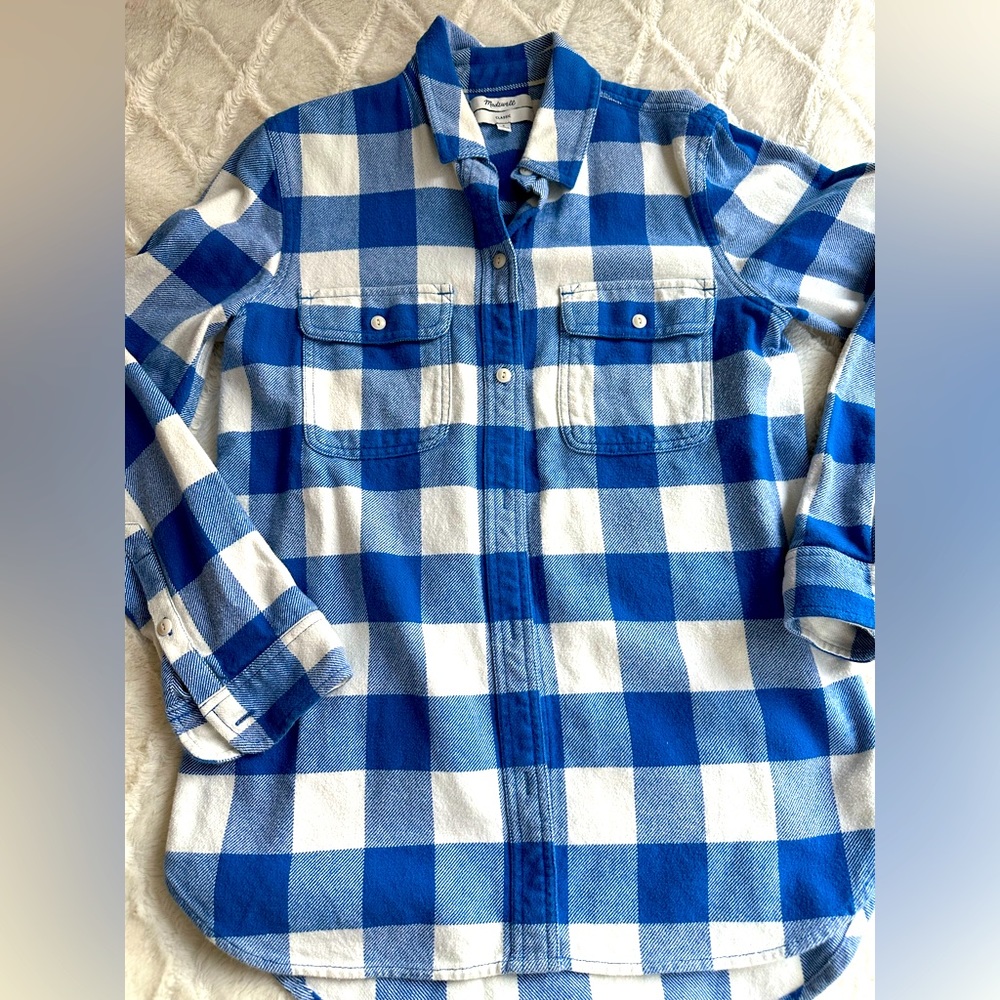 MADEWELL blue and white flannel